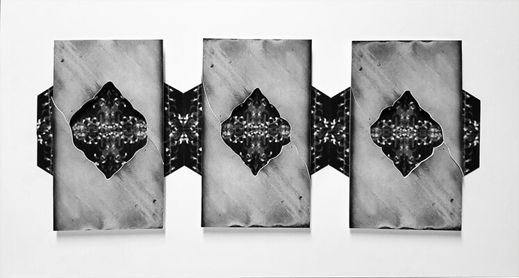 3-D silver gelatin photo collage, Doors Opening from the Side You’re On, by Adrienne Moumin.