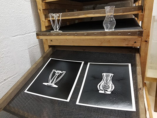 Recent darkroom prints, Glass Vessels - Adrienne Moumin.